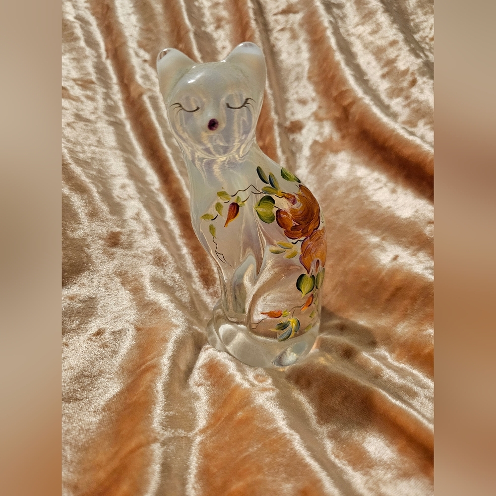 Fenton Glass Glass Hand Painted Floral